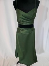 Vera Wang olive green satin