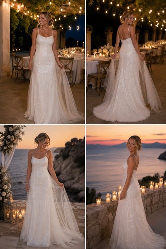 White vera wang sequin - by,